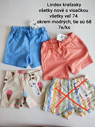 Lindex kraťasky nové 68,74, lindex,74