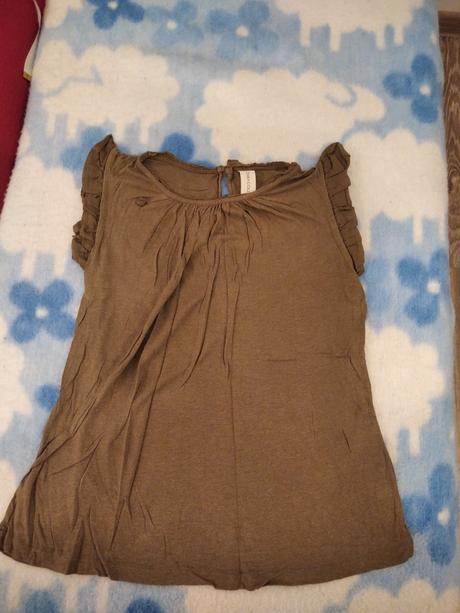 Tričko s volanmy na rukávoch, zara,m