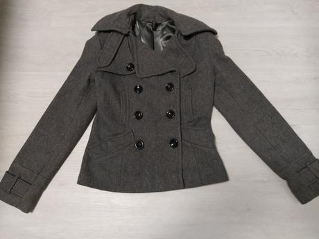 Tmavo sivý kabátik xs-s, topshop,xs