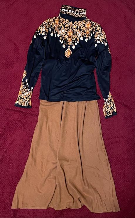 Set tričko a zlato hnedá sukňa v. s nové, s