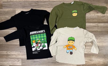 4 x tričko s dlhym rukavom, zara,122