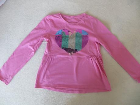 Ružové tričko so srdiečkom, lupilu,116
