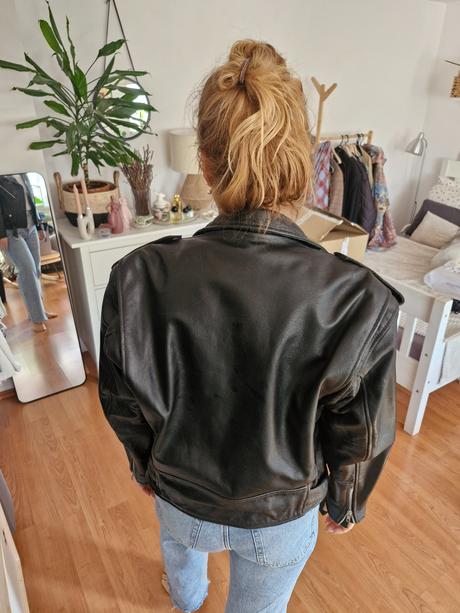 Vintage kožená bunda, l