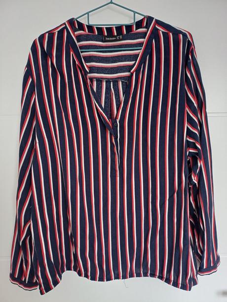 Dámska modrá pásikavá blúzka, kik,48