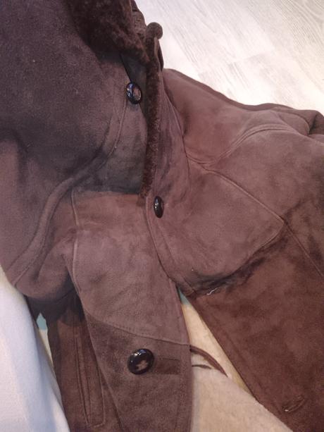 Kožený dlhý kabát veľ. 44, 44