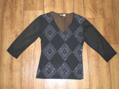 Spoločenský top veľ. s 3/4 rukávy top stav, výmena, s