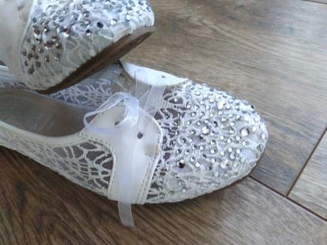 Biele krajkové balerínky 35/36, 35