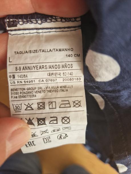 Bodkované šaty, benetton,140