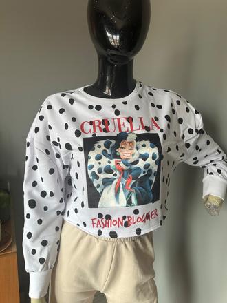Crop mikina cruella, s