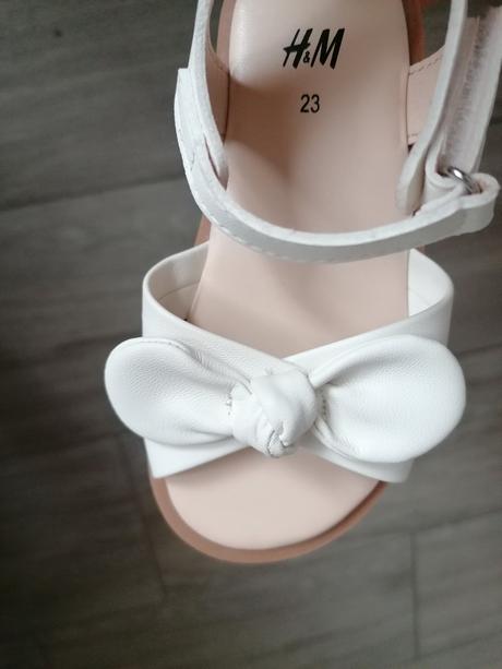 Biele sandalky, h&m,23