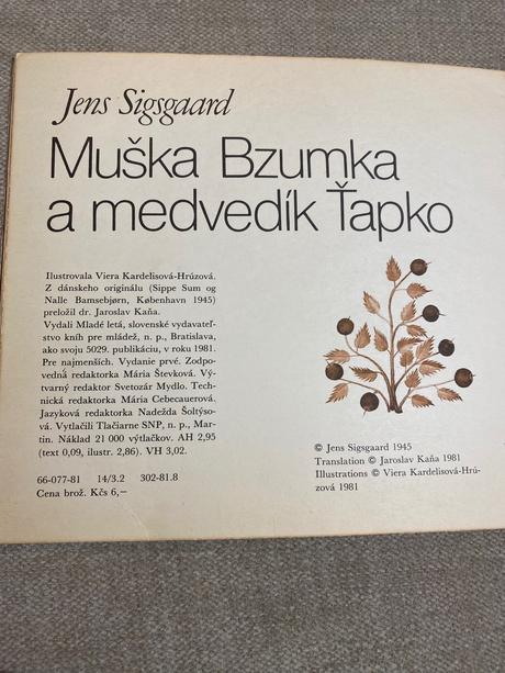 Jens sigsgaard muška bzumka a medvedík ťapko 1981,