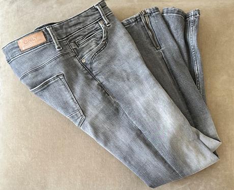 Only šedé skinny jeans, only,34