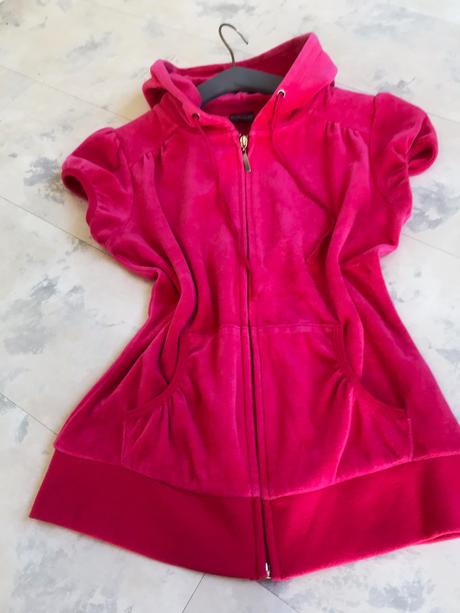 Zamatová mikina s krat. rukávom, m