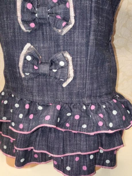 Dievčenské rifľové šaty s mašličkami (98), 98