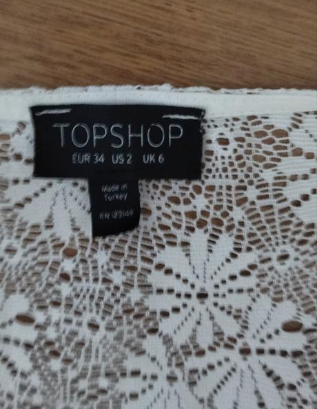Čipkovaný crop top, topshop,xs