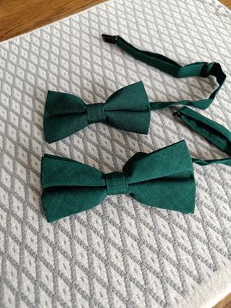 Set otec a syn motýliky v emeraldovej farbe, 