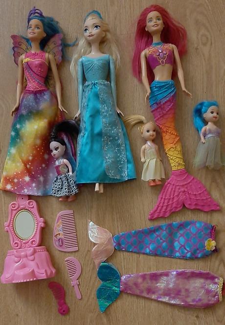 3 barbie+ 3 babiky+ doplnky, 