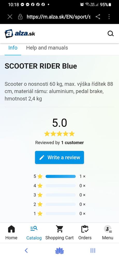 Kolobezka rider svetielkukúca,