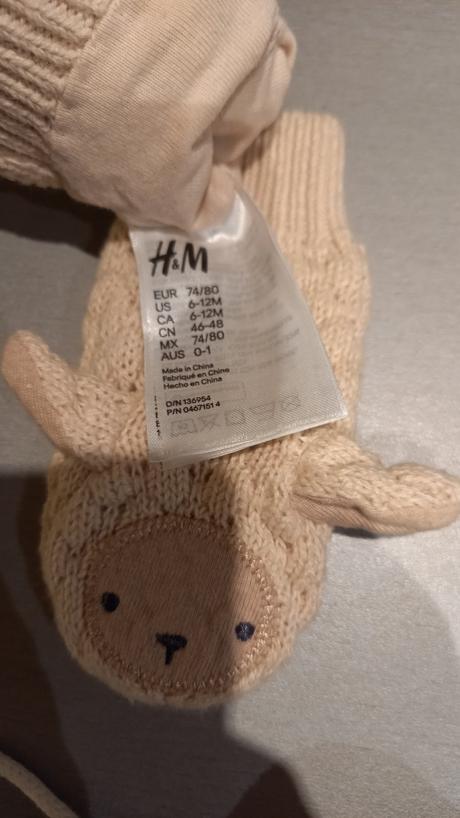 3x rukavice 74, h&m,74