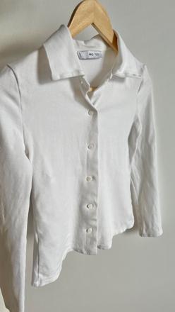 Mango krémová biela polokošeľa dlhý rukáv xxs, mango,32