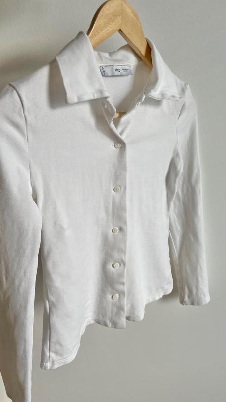 Mango krémová biela polokošeľa dlhý rukáv xxs, mango,32