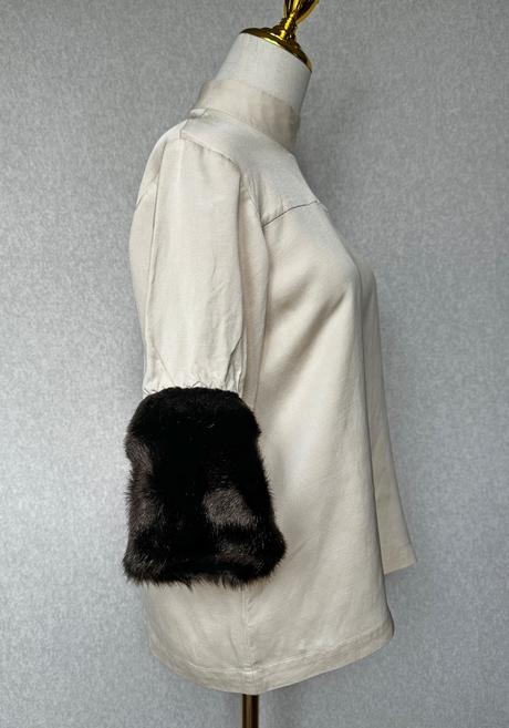 Zara top s kožušinovými rukávmi, zara,xs