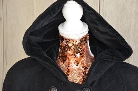 Zimný kabát s kašmírom a kapucňou-xl, xl