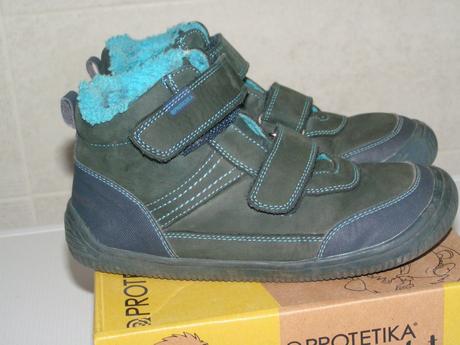 Zateplené kožené topánky, protetika,34