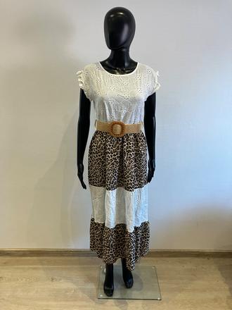 Dámske šaty dlhé s leopardím vzorom (uni),