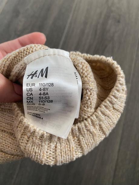 Dievčenská čiapka velk.110/128, h&m,110