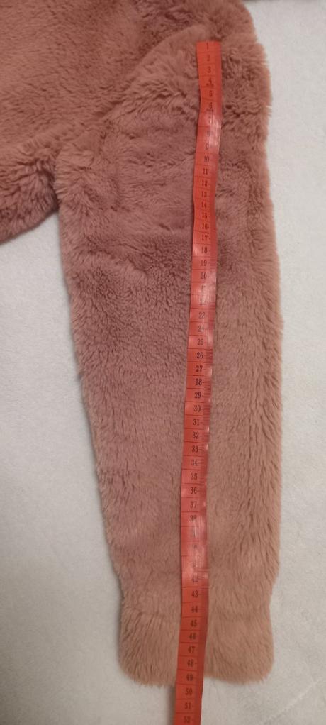 Ružová huňatá bundička 134, h&m,134