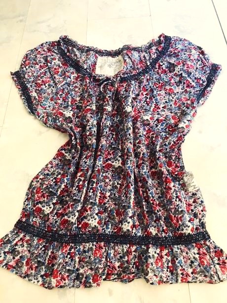 Batistová plátenná kvietkovaná blúzka, l