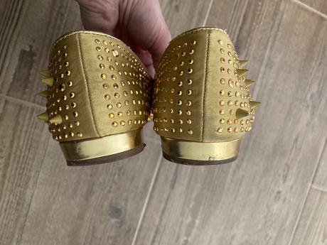 Zlate topánky s ostňami blink, 39