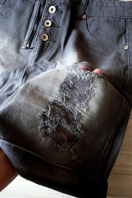 Rifľové kraťasi, modré a šedé, v. m, m