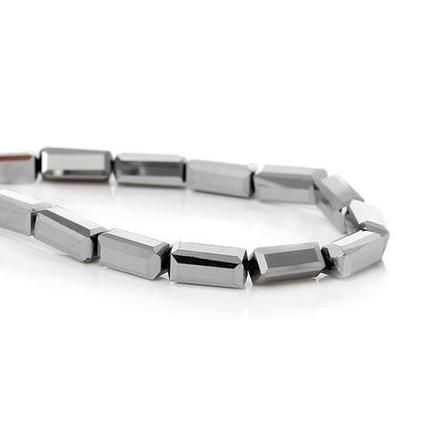 Sklenená brúsená korálka obdĺžnik 8x4  mm, 