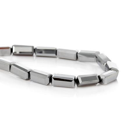 Sklenená brúsená korálka obdĺžnik 8x4  mm, 