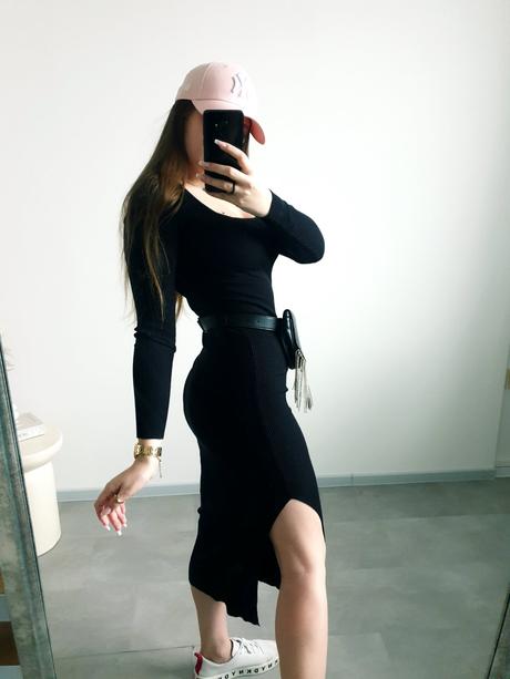 Čierne midi šaty s/m, s