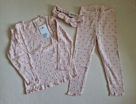 Rebrovaná bavlnená súprava h&m, h&m,98