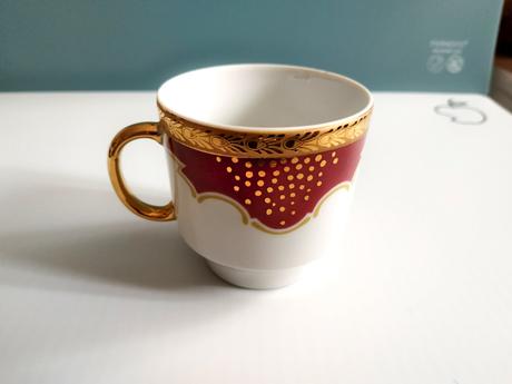 Porcelán mokka kávový servis - 6+6 šálky + podšálk, 