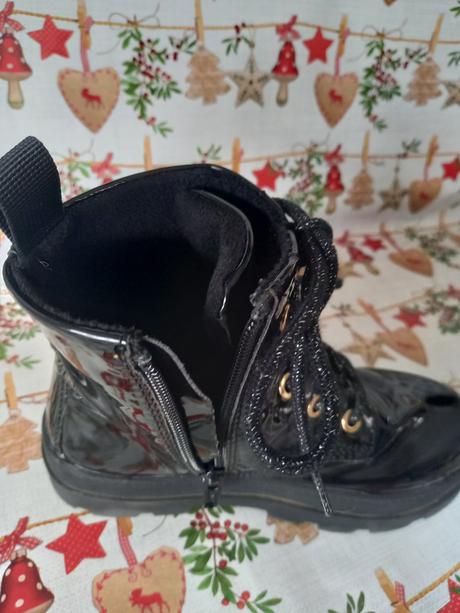 Dievčenské členkové lakované čižmy, h&m,30