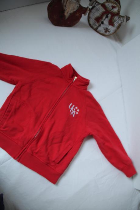 Zara červená mikina na zips bez kapucne, zara,128