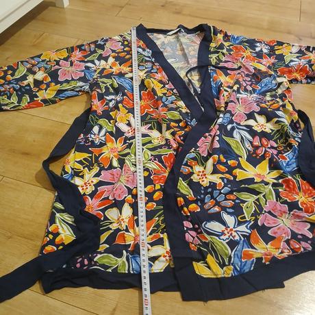 Tmavomodrý kvetovaný župan, tchibo,44