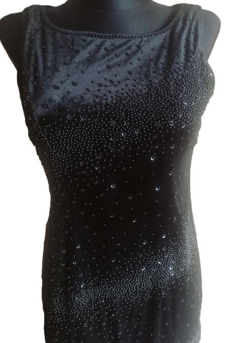 Dlhé plesové šaty s korálkami, l