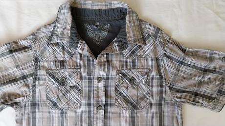 Športová károvaná košeľa s krátkym rukávom., 152