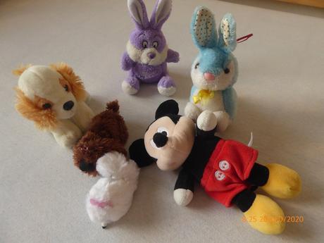 Plyšáky-mickey mouse,zajačiky., 