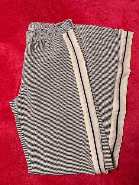 Pásikavé rozšírené nohavice s rozparkomi, m