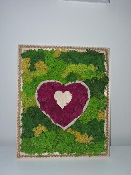 Machový obraz srdce, 