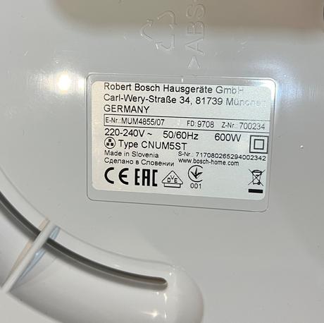 Bosch mum 4855/07 kuchynský robot 600w, bosch