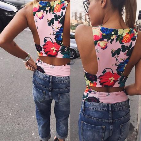 Floral body - top  vel. s, s / xs