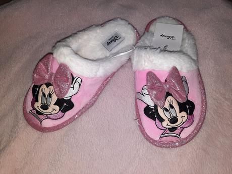 Ružové lesklé domáce papuče minnie mouse 36, primark,36